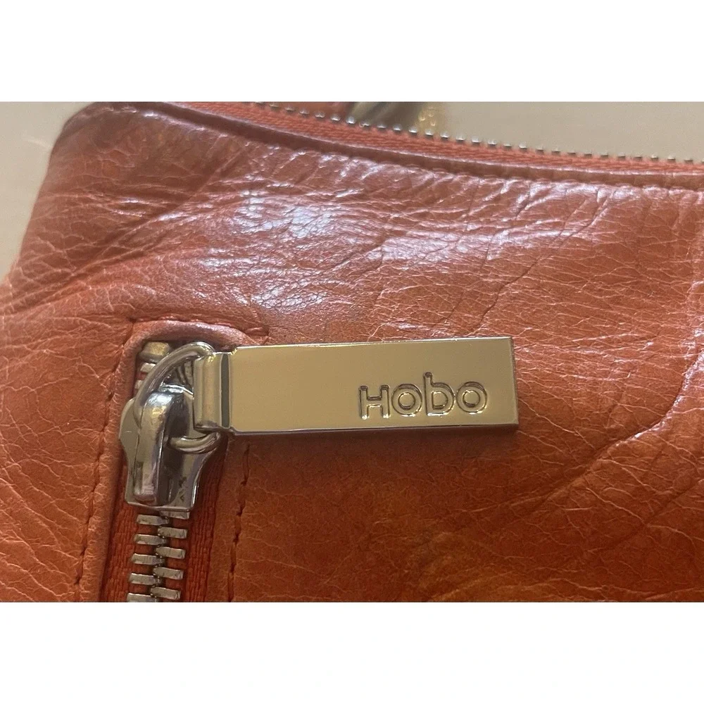 Hobo Brand Orange Leather Shoulder Bag Boho‎